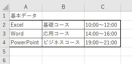 Excel_ドロップダウンリストの元の表