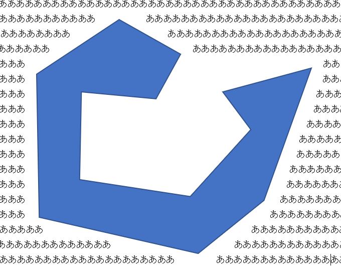 Word_文字列の折り返し狭く(外周)状態図形