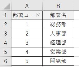 Excel_部署コードマスタ