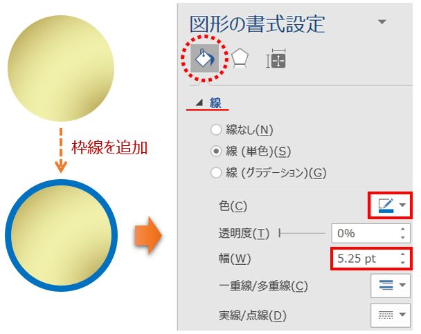 枠線の設定