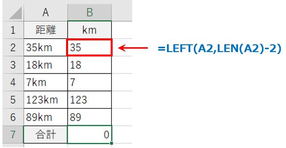 LEFTとLEN関数