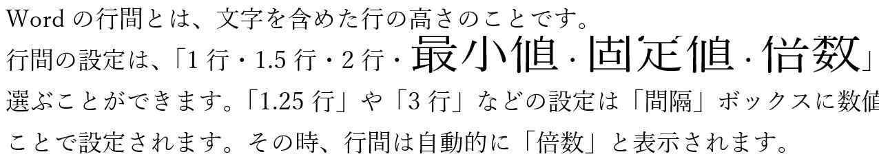 行間固定値で設定